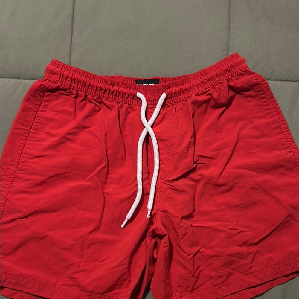 Red Men's RSQ Nylon Shorts. Great condition!